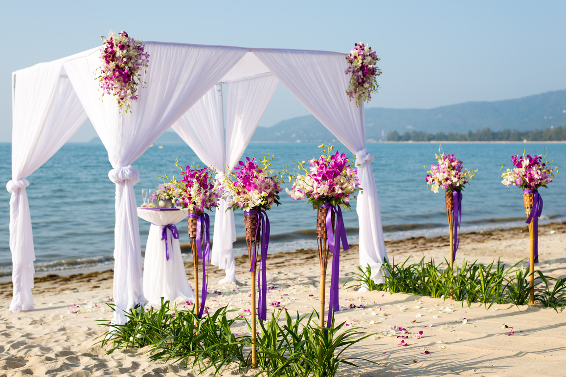 Beach wedding canopy